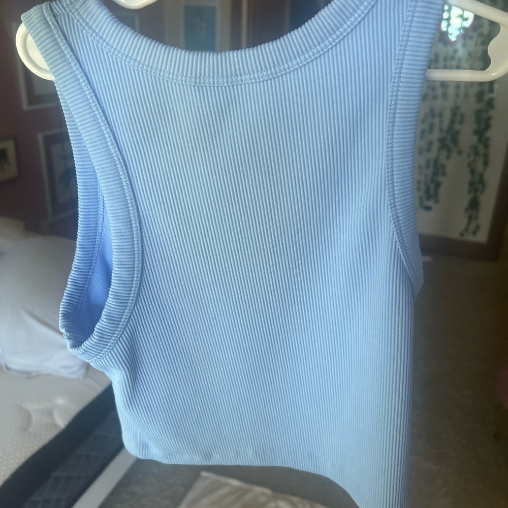 Light Blue Ribbed Tank - Picture 3 of 3